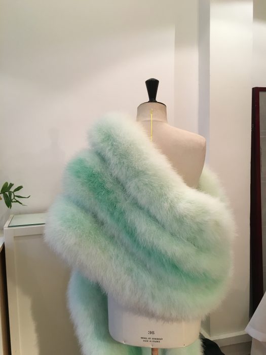 manteau et étole en plumes